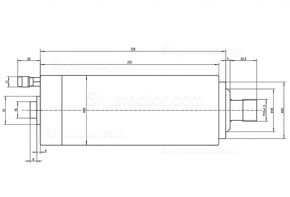 水冷式CNCスピンドルモーター JGD-80C3-2.2KW 110V/220V/380V 2.2kW 24000RPM ER20コレット 400Hz